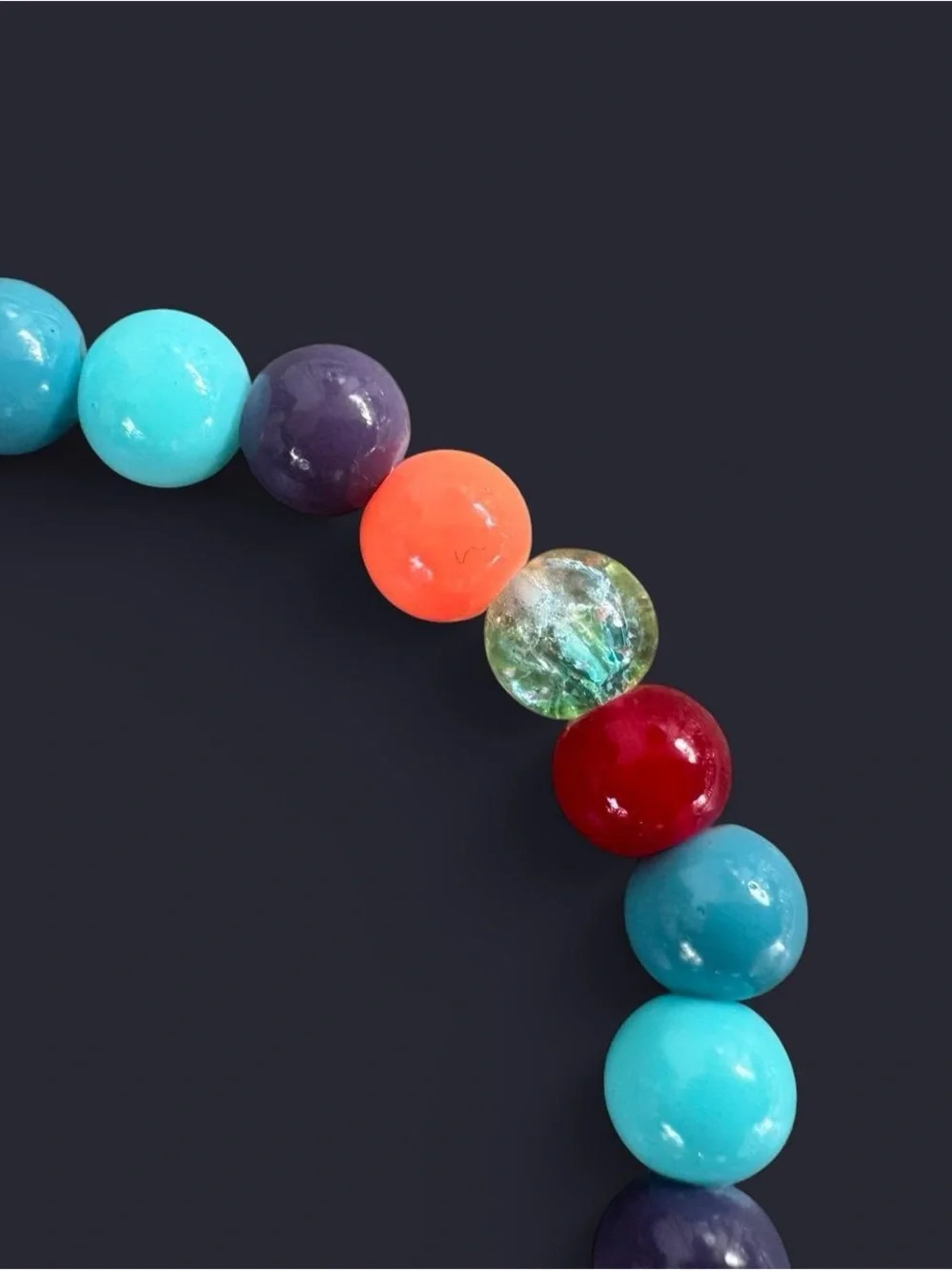 Tangerine Rush Glass Bead Bracelet